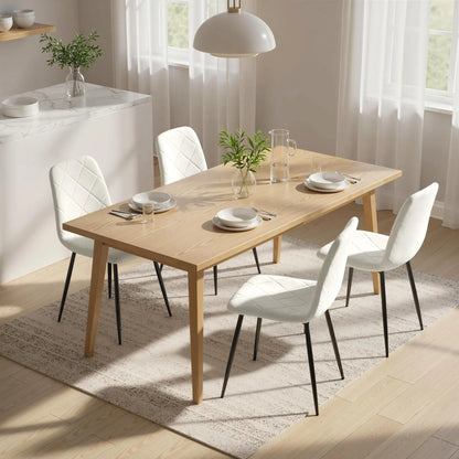 Upholstered Dining Chairs Set of 4, Steel Legs, Cream Bar Stools at Gallery Canada