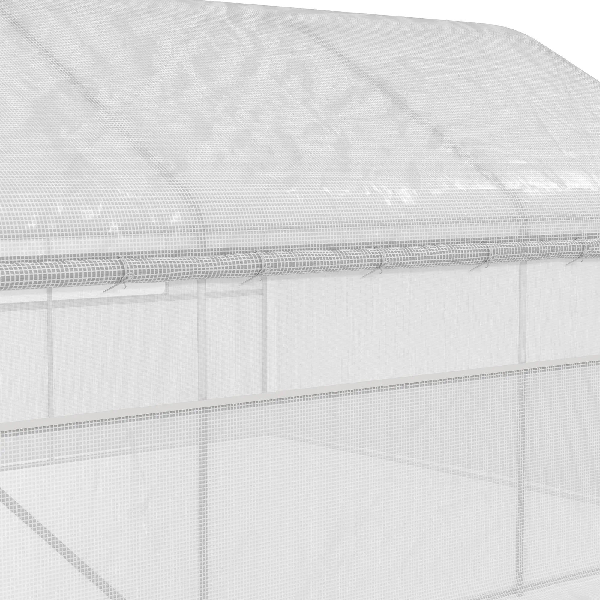 Walk-in Tunnel Greenhouse, Galvanized Steel Frame, 13' x 10' x 6.5', White Tunnel Greenhouses at Gallery Canada