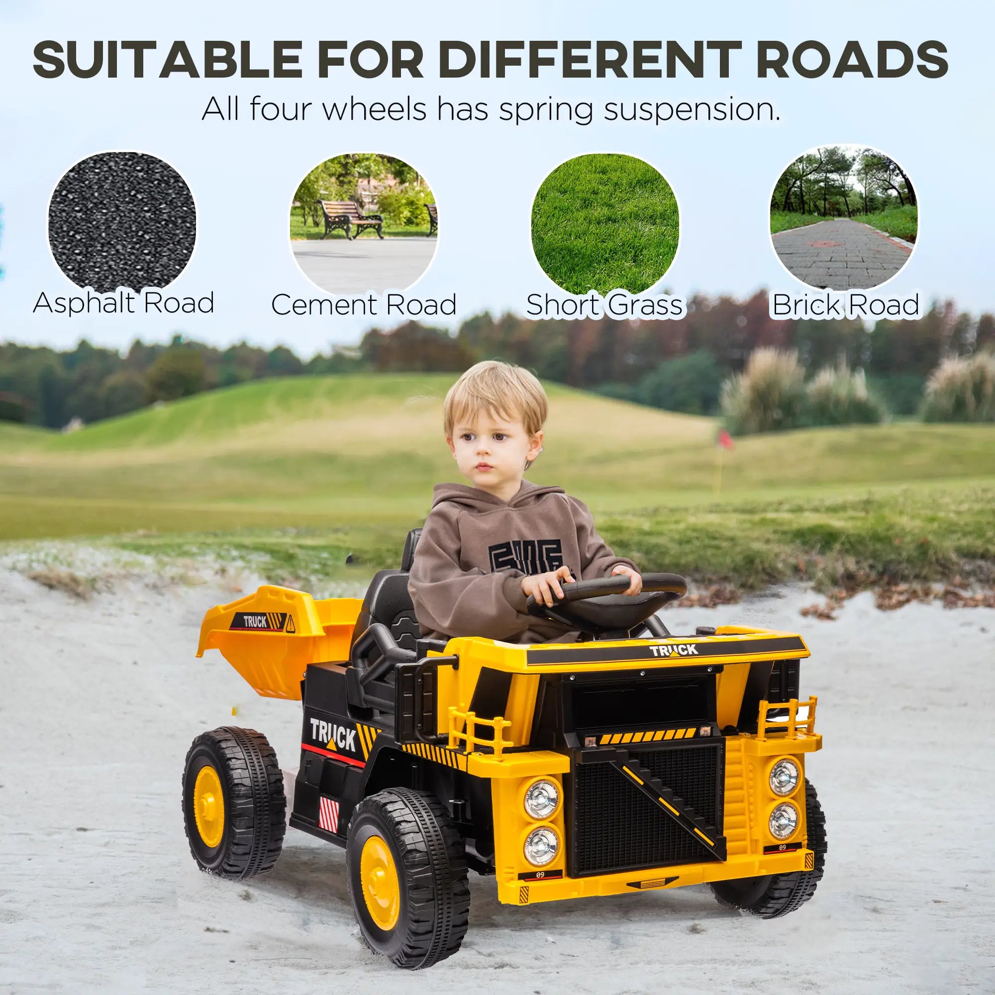 12V Kids Ride On Dump Truck, Construction Vehicle, Electric Dump Bed Kids Ride On Excavators at Gallery Canada