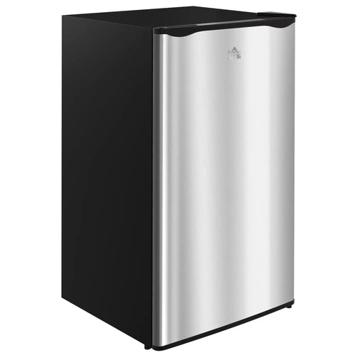 Compact Refrigerator, Mini Fridge with Freezer, Adjustable Shelf, Silver