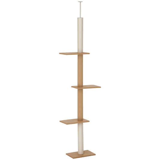 100 Floor To Ceiling Cat Tree, 3 Perches Activity Center, Brown Floor to Ceiling Cat Trees Brown at Gallery Canada