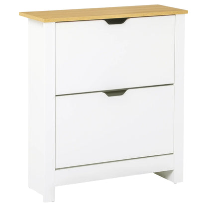 Shoe Storage Cabinet, 2 Flip Drawers, Adjustable Shelves, White Shoe Storage Cabinets & Racks White at Gallery Canada