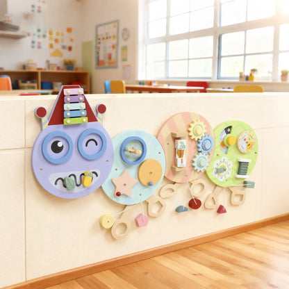 Caterpillar Montessori Busy Board, 7 in 1 Sensory Wall, for Toddlers 3+ Years Toy Playsets at Gallery Canada