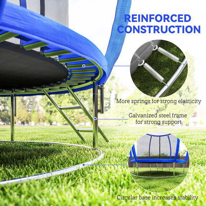 8ft Trampoline, ASTM Certified, Circular Base, Enclosure Net, Ladder Trampolines at Gallery Canada