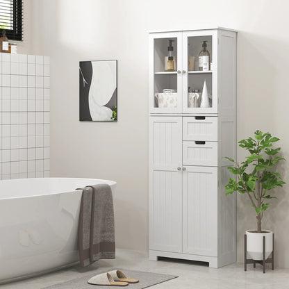 Tall Bathroom Storage Cabinet With Adjustable Shelves, White Freestanding Bathroom Cabinets at Gallery Canada
