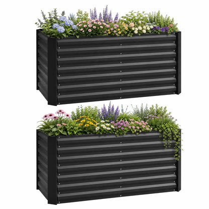 Galvanized Metal Planters, 4' x 2' x 2' Raised Garden Bed, Black Galvanized Planter Boxes at Gallery Canada