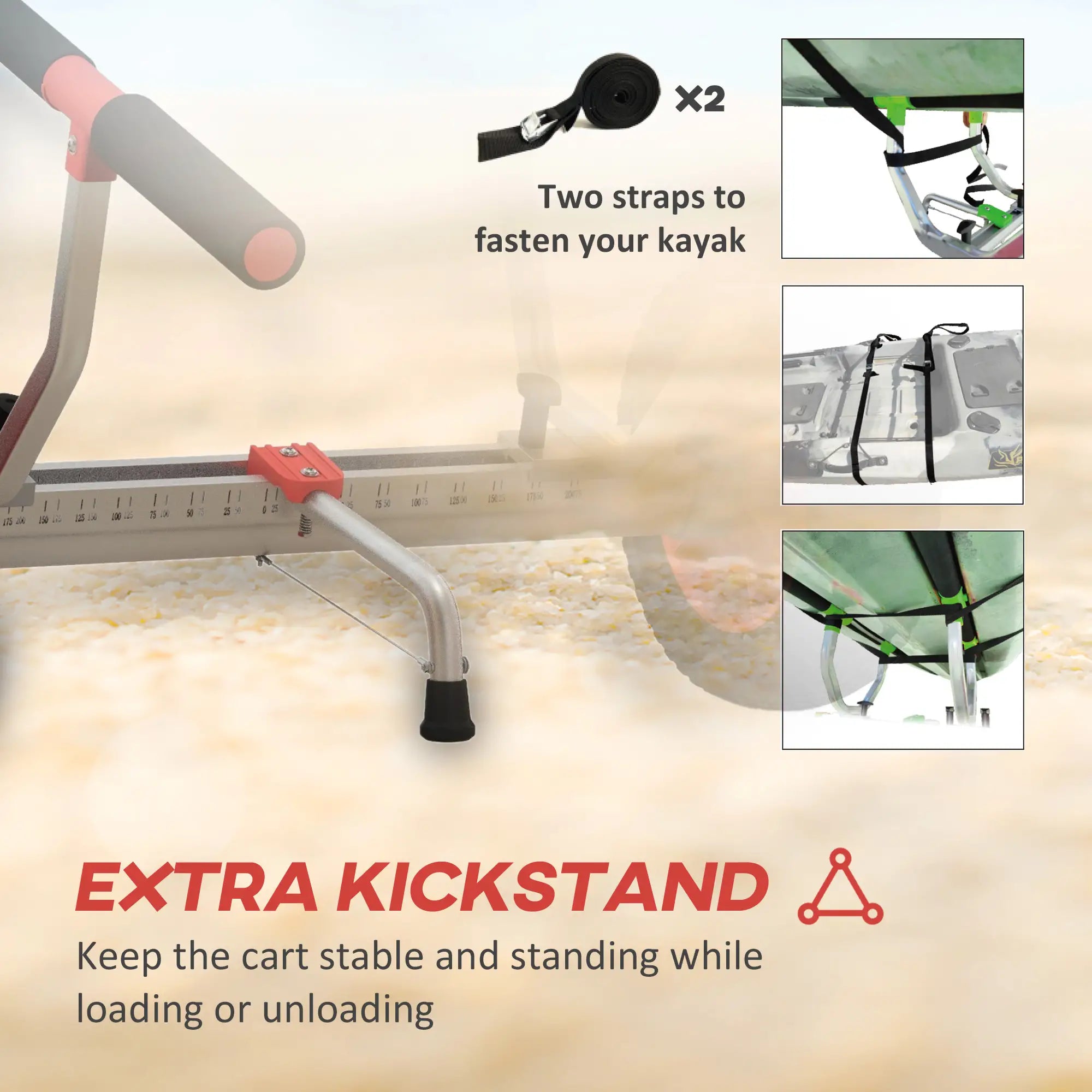 Kayak Cart Dolly, Adjustable Width, Red Kayak Carts at Gallery Canada