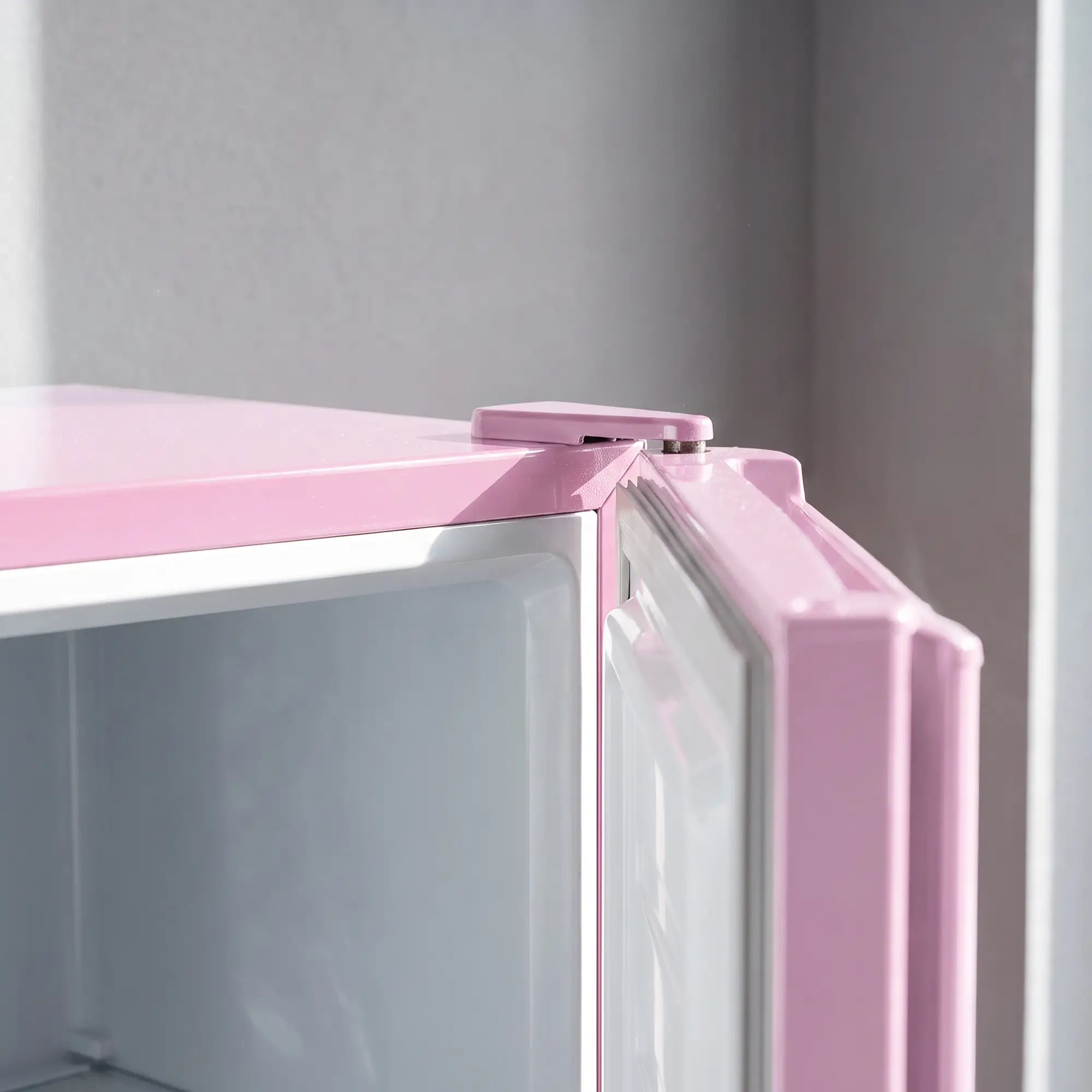Compact Upright Freezer, 2.1 Cubic Feet, Reversible Door, Pink Small Kitchen Appliances at Gallery Canada