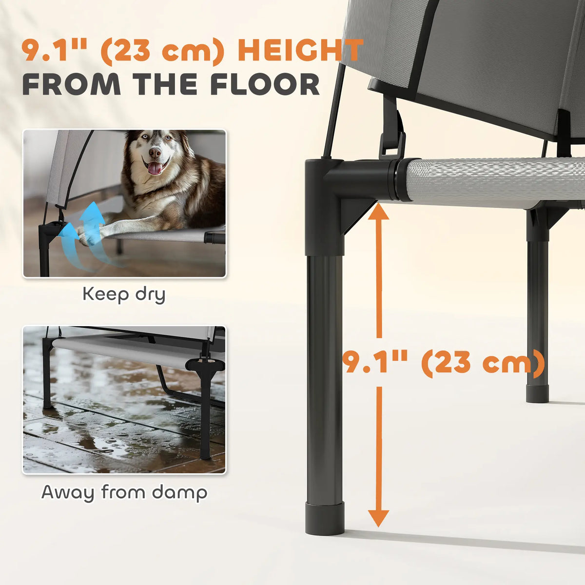 Elevated Dog Bed With Removable Canopy, Portable Pet Cot, 48" x 36" x 37" Elevated Dog Beds at Gallery Canada