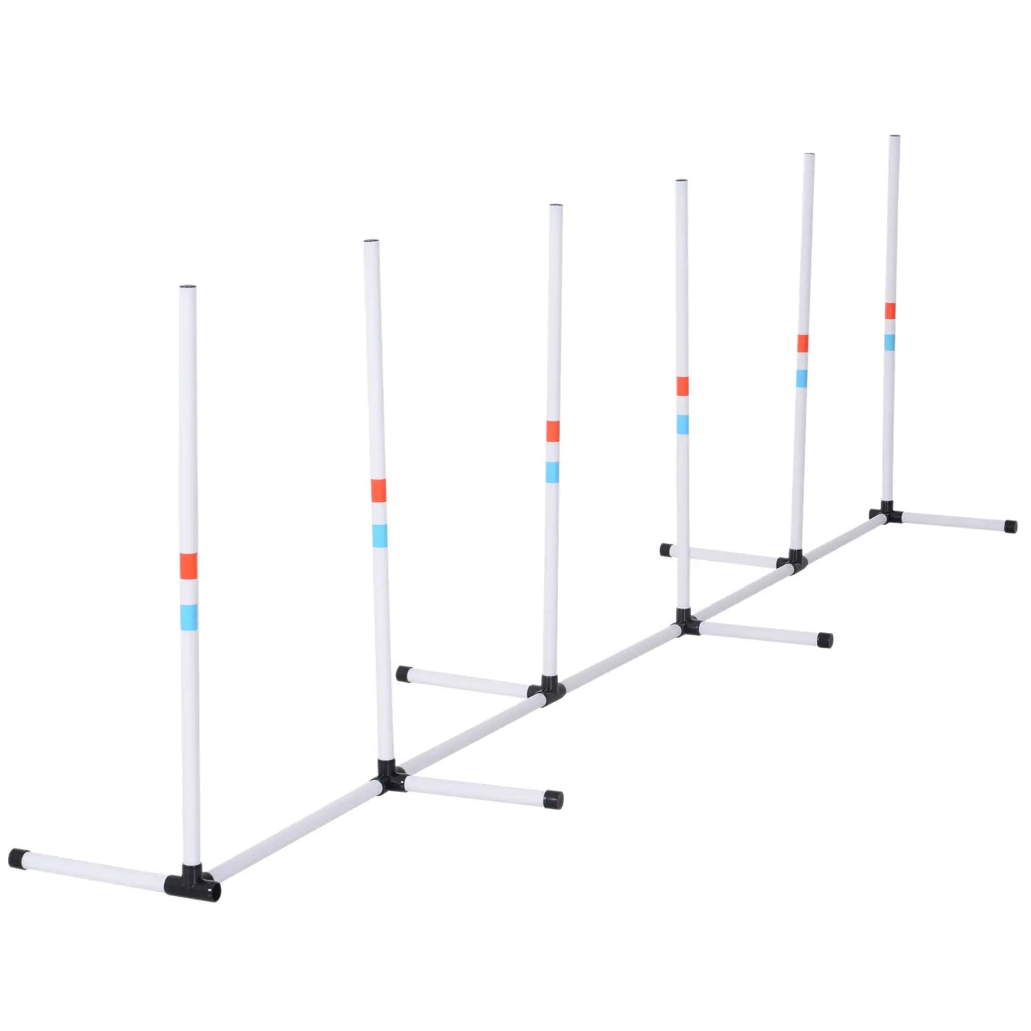 Adjustable Dog Agility Set, Weave Poles, Storage Bag, White Dog Agility Training Equipment White at Gallery Canada