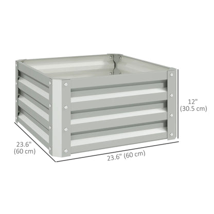 2' x 2' x 1' Raised Garden Bed, Galvanised Steel Frame, Light Grey Raised Garden Beds at Gallery Canada