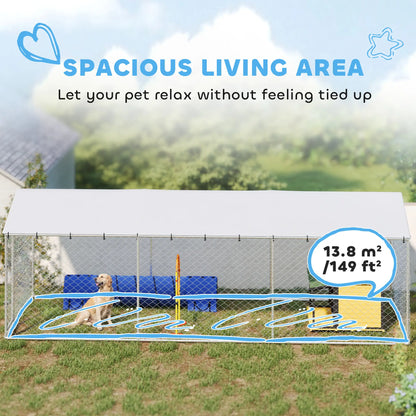 20' X 7.5' X 6.5' Dog Kennel Outdoor, Waterproof Cover, Silver Dog Kennels at Gallery Canada