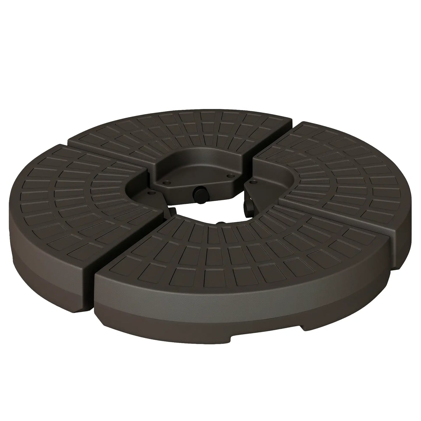 4-Piece Cantilever Offset Patio Umbrella Stand, Water & Sand Filled Base Umbrella Bases Coffee Brown at Gallery Canada