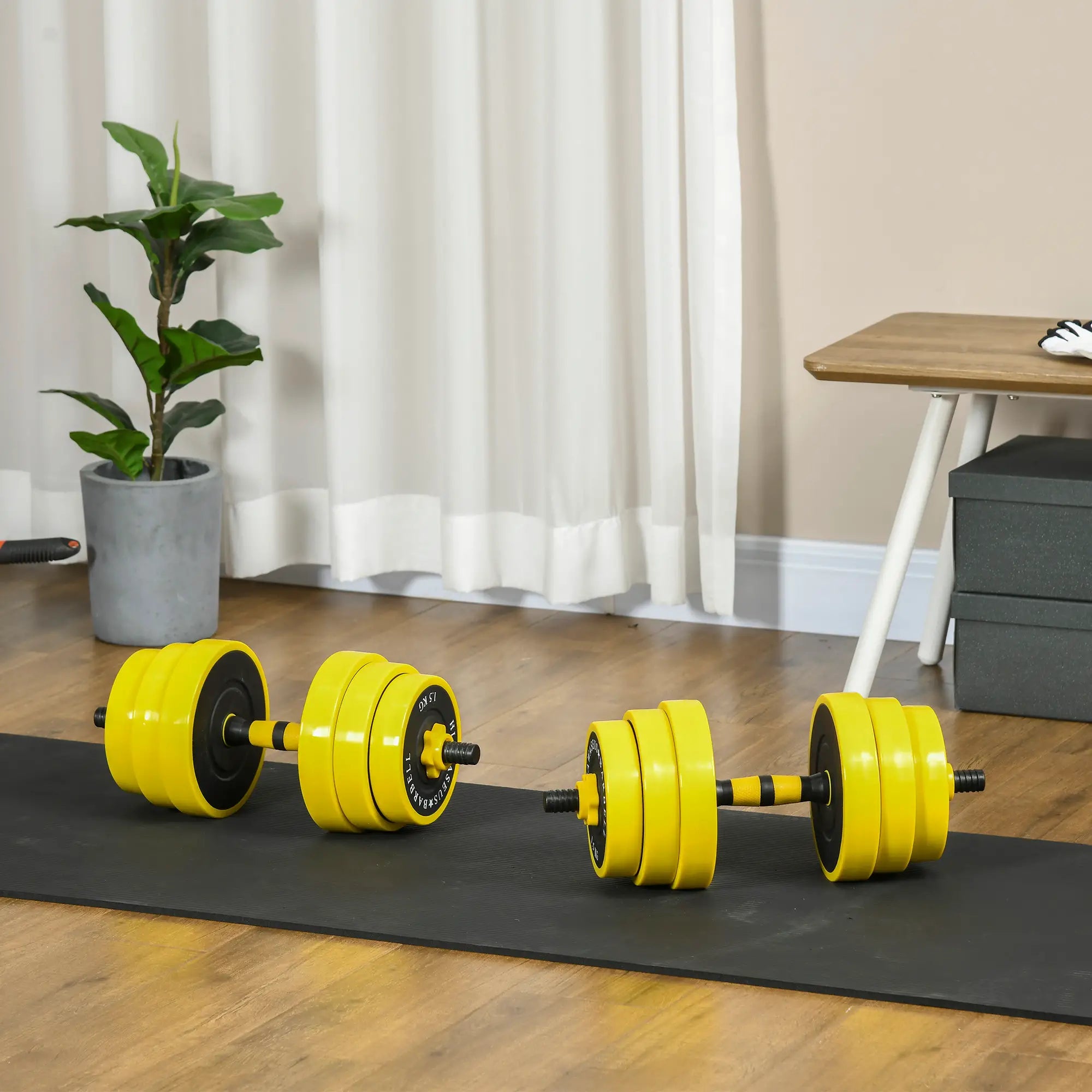 Adjustable Dumbbell Barbell Set 66lbs, Strength Training, Home Gym Dumbbells & Barbells at Gallery Canada