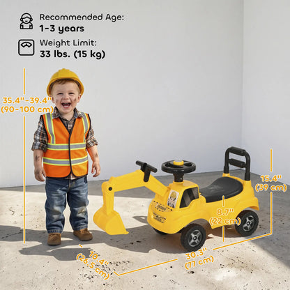 Kids Ride On Excavator, Push Truck Toy, Yellow, 1-3 Y, Yellow Toy Excavators at Gallery Canada