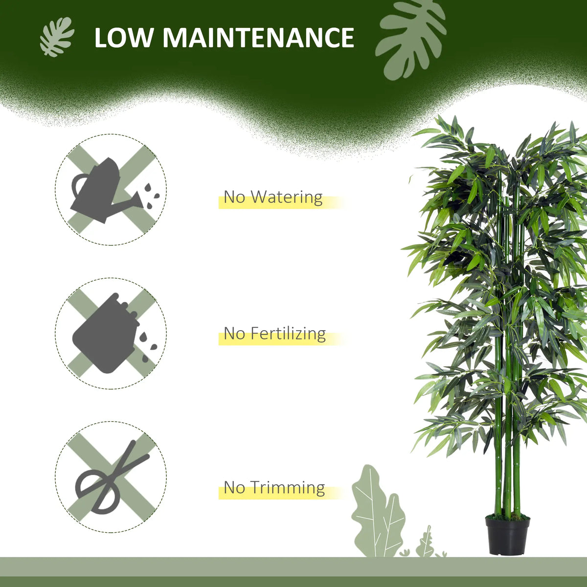 6FT Artificial Bamboo Tree, Fake Plant with Nursery Pot, Indoor Decor Artificial Trees at Gallery Canada