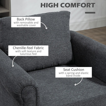 Vintage Armchair, Upholstered Accent Chair, Dark Grey Accent Chairs at Gallery Canada