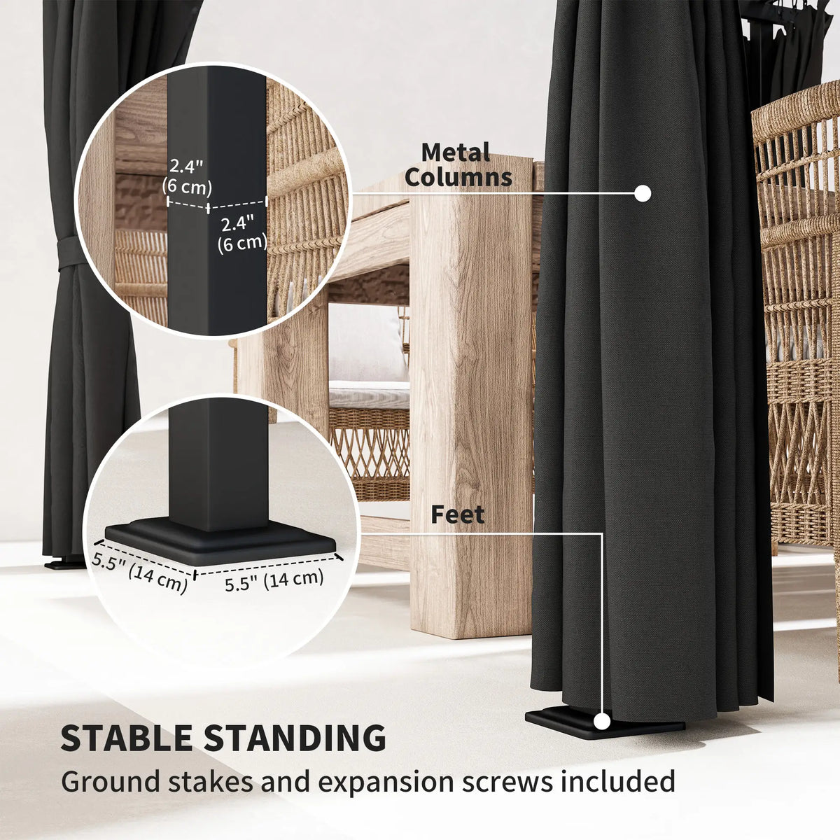 8' x 8.5' Metal Retractable Pergola Canopy With Sidewalls, Outdoor Gazebo Sun Shade Shelter