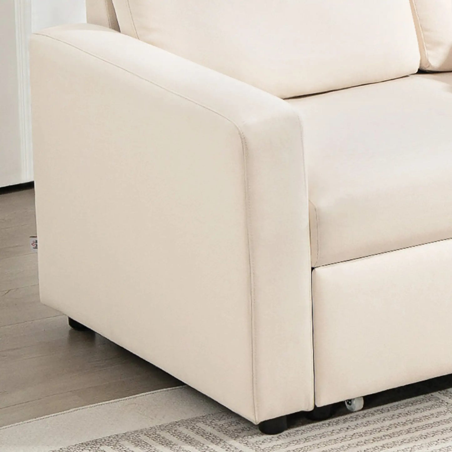 83" Sofa Bed, L Shaped Sectional Couch with Storage Chaise, Cream White Sofas & Reclining Chairs at Gallery Canada