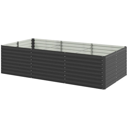 8' x 4' x 2' Raised Garden Bed, Galvanized Planter Box, Dark Grey Raised Garden Beds Dark Grey at Gallery Canada