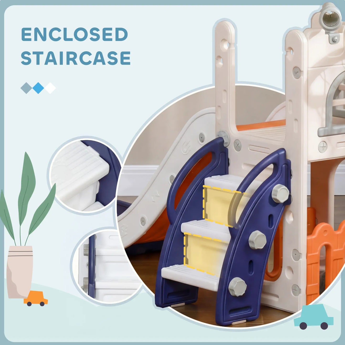 Toddler Slide With Basketball Hoop, Climber, Telescope, Storage Basket, For 1-3 Years, Orange Gym Sets & Swings at Gallery Canada