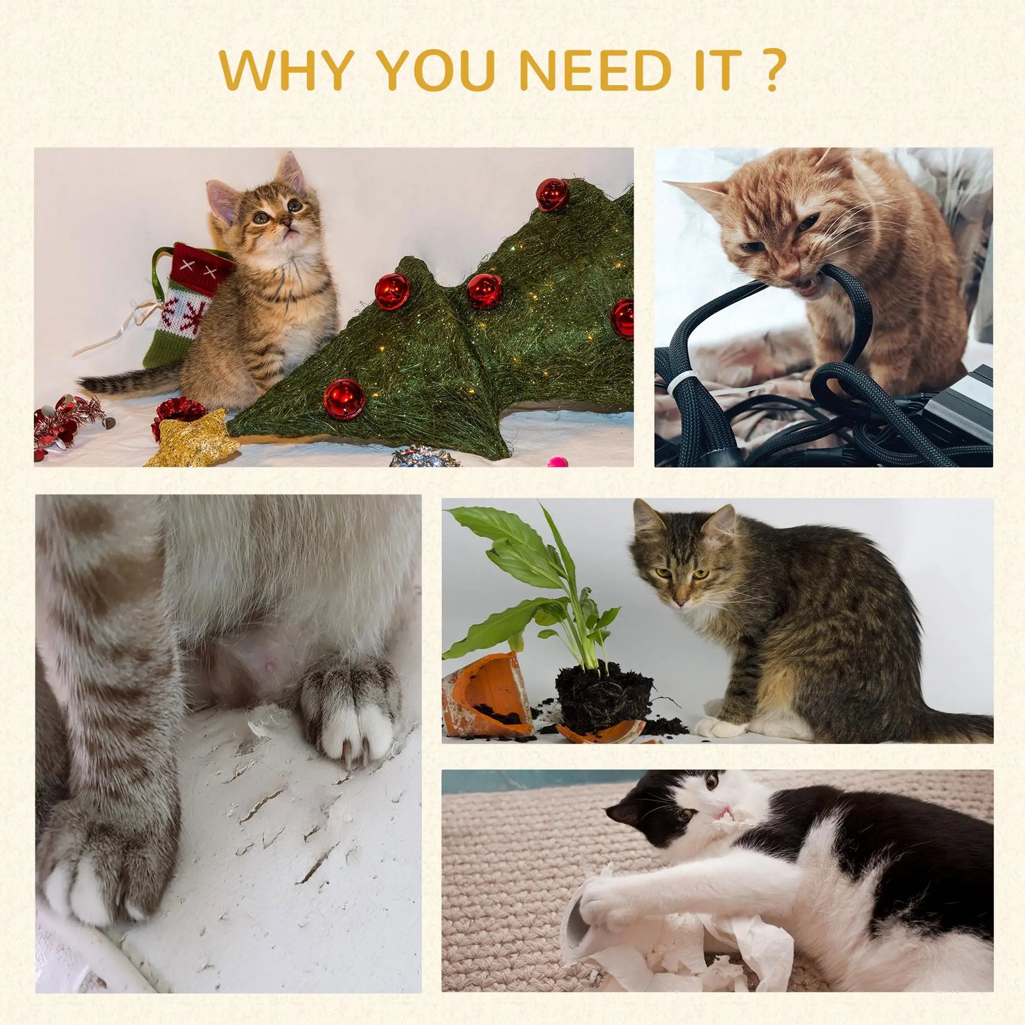 50 Inch Cat Tree, Multi-Level Tower with Sisal Posts, Ramp, Bed, Condo, Hammock, Toy Ball, Grey Cat Towers at Gallery Canada
