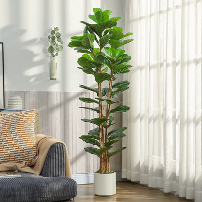 6FT Artificial Fiddle Leaf Fig Tree, Fake Potted Tree, Green Artificial Trees at Gallery Canada