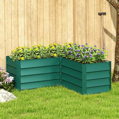 45" x 45" x 17" L-Shaped Galvanized Steel Raised Garden Bed Raised Garden Beds at Gallery Canada