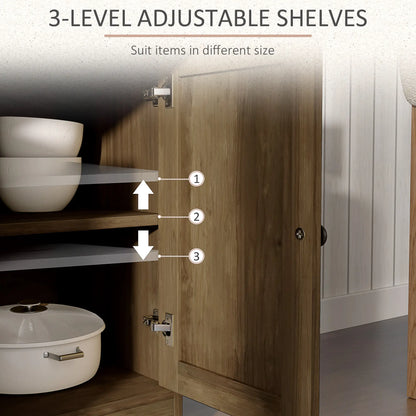 Sideboard Cabinet, 2 Drawers, 4 Barn Doors, 2 Adjustable Shelves, Light Brown Bar Cabinets at Gallery Canada