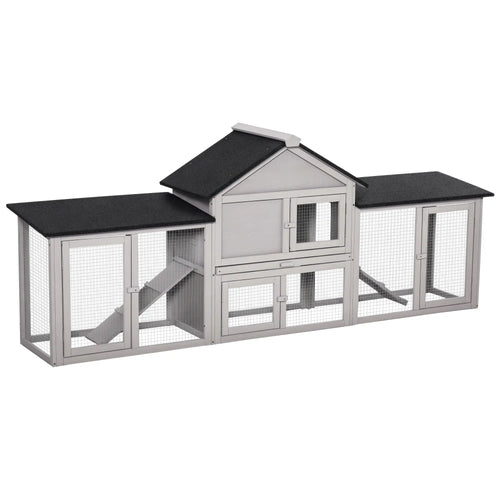 Large Rabbit Hutch, Bunny Cage Outdoor, Guinea Pig House, 83