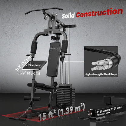 Weight Training Machine, Multifunction Gym Equipment, 143lbs, Black Power Towers at Gallery Canada