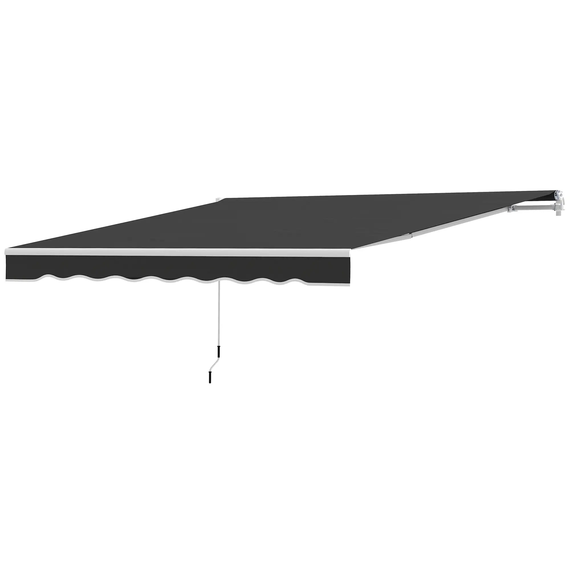 8' x 7' Retractable Patio Awning, UV Water-Resistant Fabric, Black Patio Awnings Black at Gallery Canada