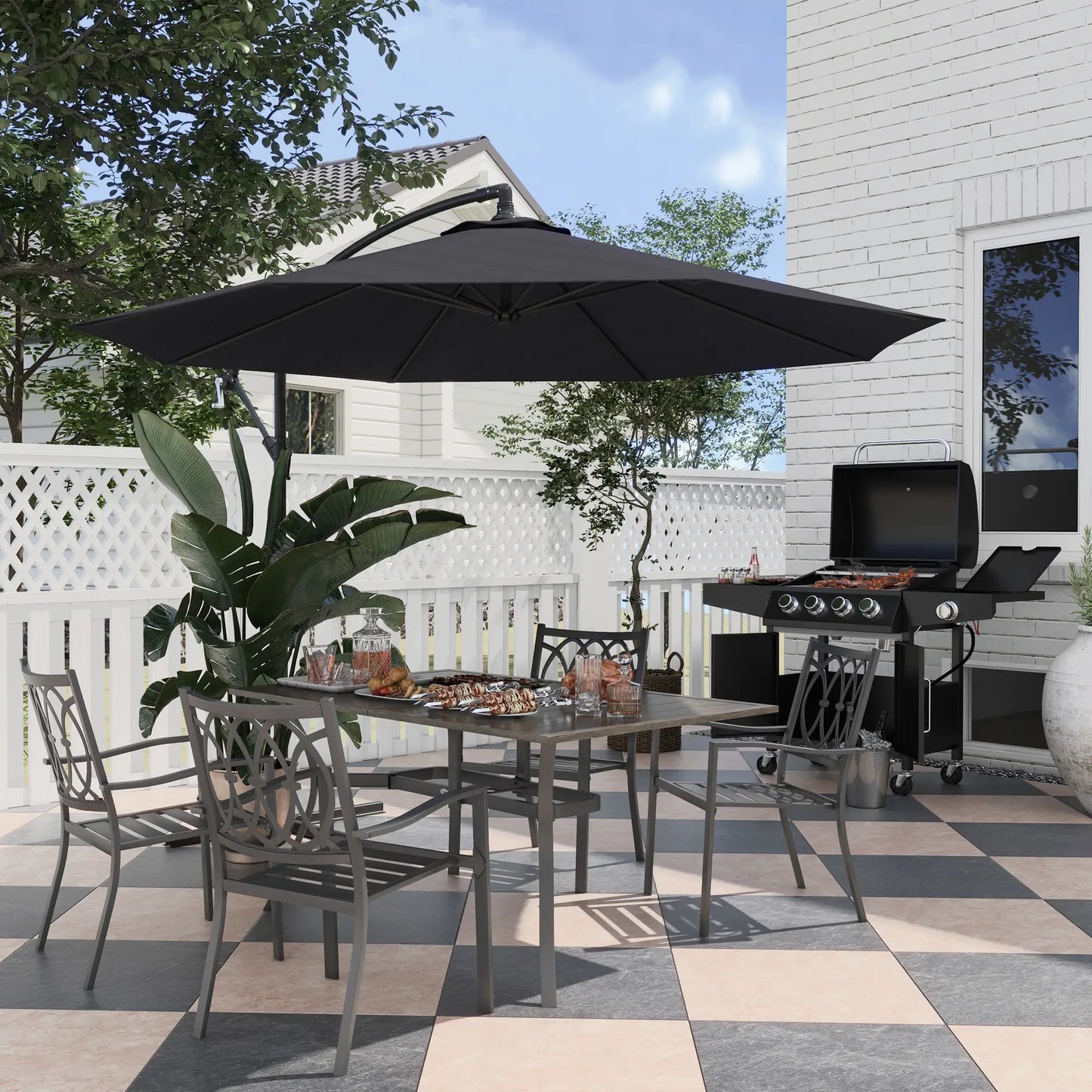 4+1 Burner LP Gas Grill Outdoor BBQ Trolley, Black Propane Gas Grills at Gallery Canada
