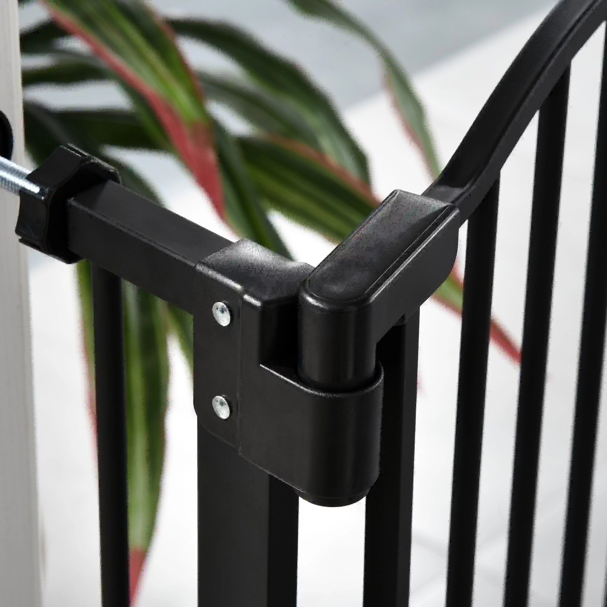 Extra Tall Dog Gate with Door, Pressure Fit, Auto Close, 29-32