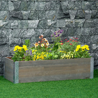 3' x 1' Raised Garden Bed, Elevated Wooden Planter Box, Light Grey Galvanized Planter Boxes at Gallery Canada
