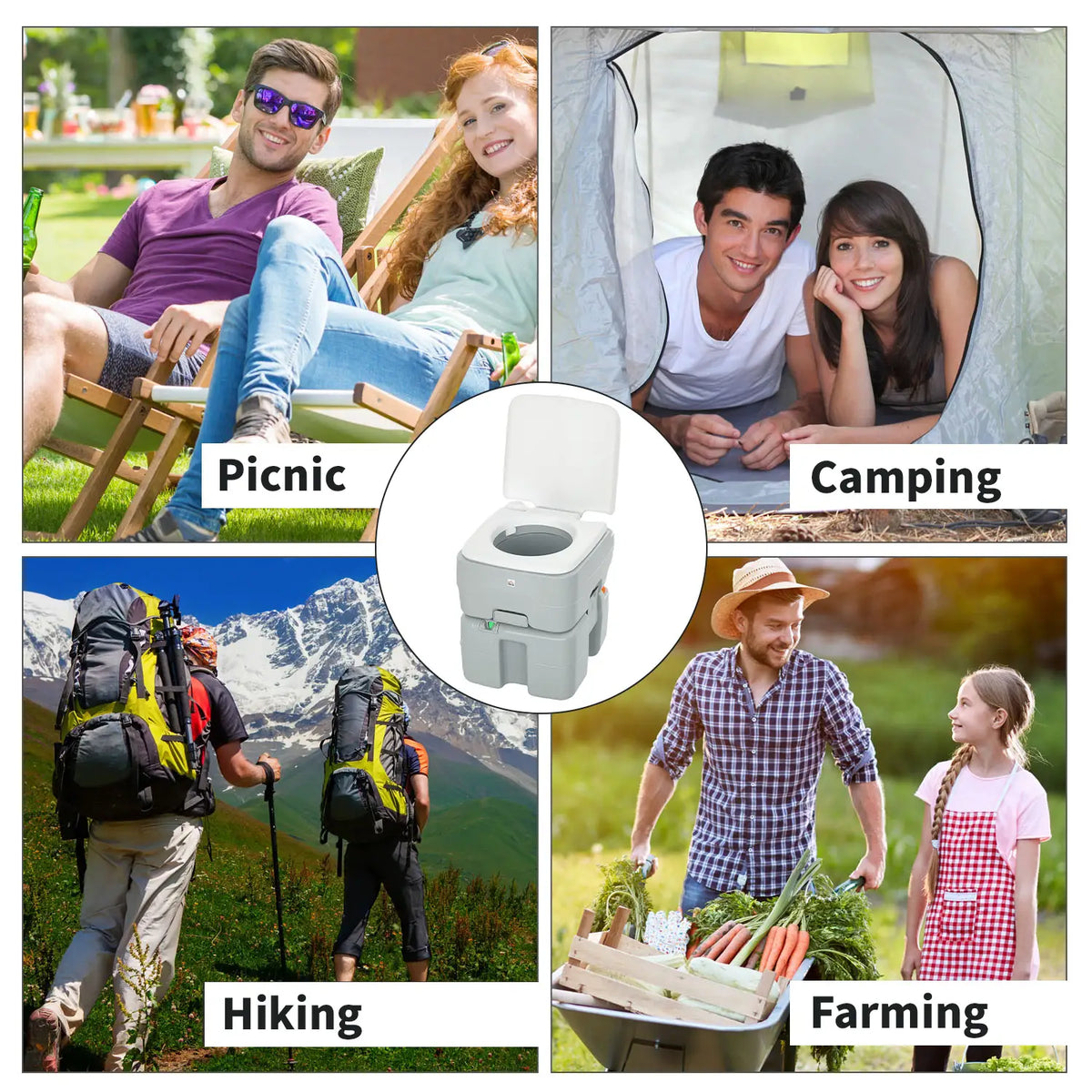 Portable Travel Toilet, Flushable Tank, Level Indicator, 5.3 Gallon (20L) Camping Toilets at Gallery Canada