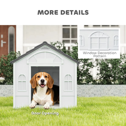 26" Plastic Dog House, Outdoor with Air Vents, Small Medium Dogs, Grey Houses, Kennels & Pens at Gallery Canada