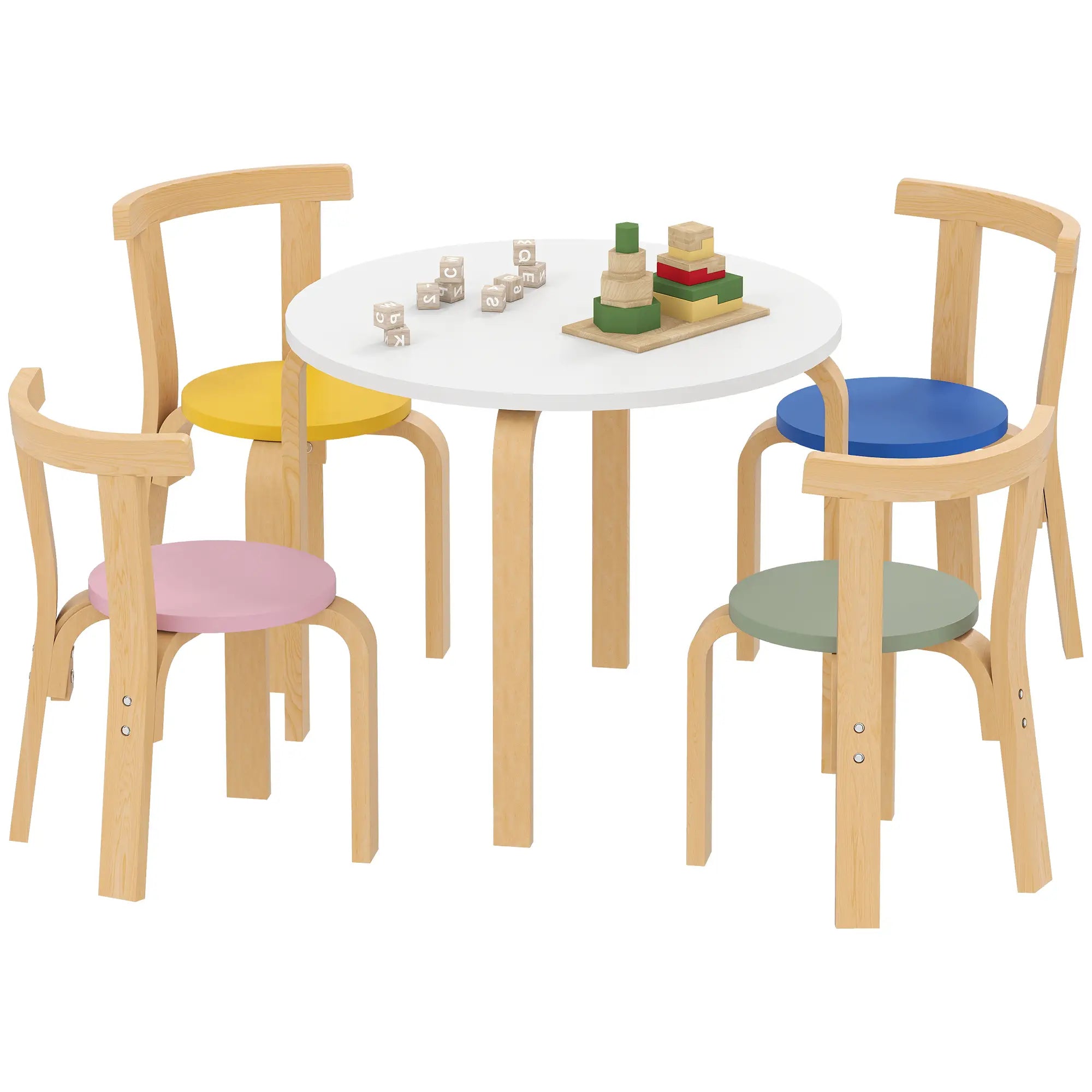 Wooden Kids Table and Chairs Set, for 3-8 Years, Multi-Coloured Kids Table Sets at Gallery Canada