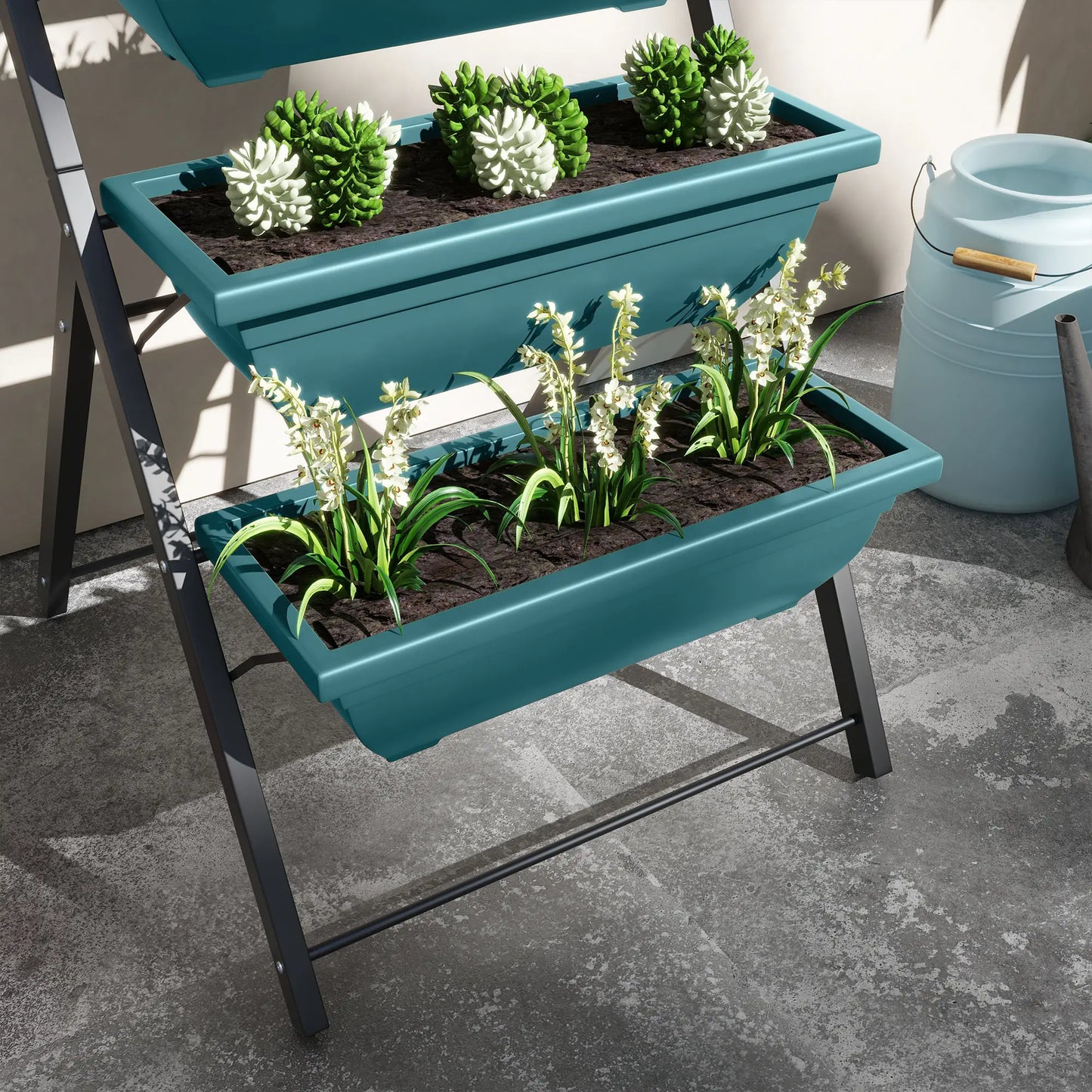 5-Tier Raised Garden Bed, 5 Planter Box, Outdoor Plant Stand, Green Plant Stands at Gallery Canada