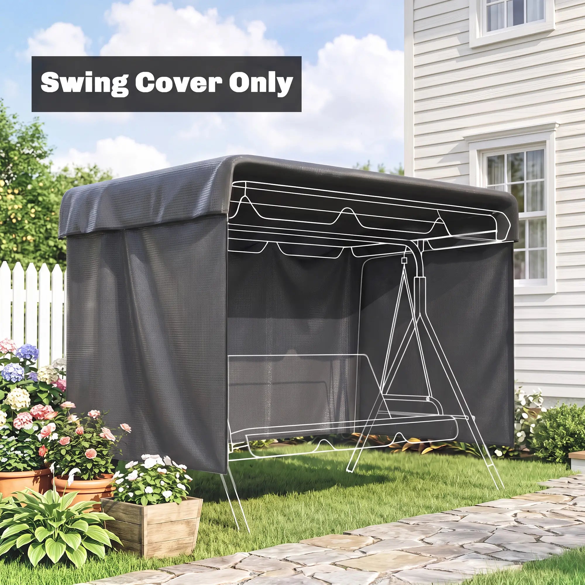 3-Seater Patio Swing Cover, Waterproof, 85