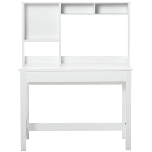 Computer Desk with Hutch, Home Office Study Table, White