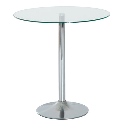 Round Dining Table, Tempered Glass Top, Galvanized Metal Base, Small, Silver Bar Tables & Dining Tables at Gallery Canada