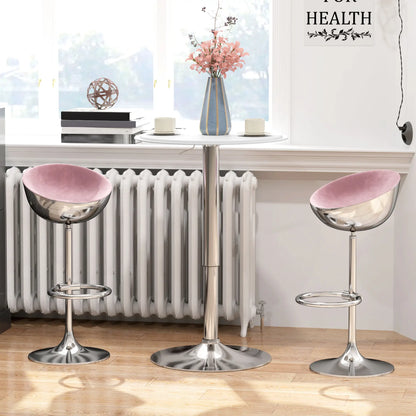Round Bar Table, Adjustable Height, Faux Leather, Wooden Top, Chrome Base, White Bar Tables & Dining Tables at Gallery Canada
