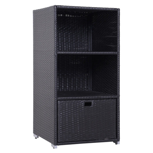 Outdoor Storage Cabinet Rattan Wicker Patio Box, Dark Brown Patio Storage Boxes Dark Brown, Balck at Gallery Canada