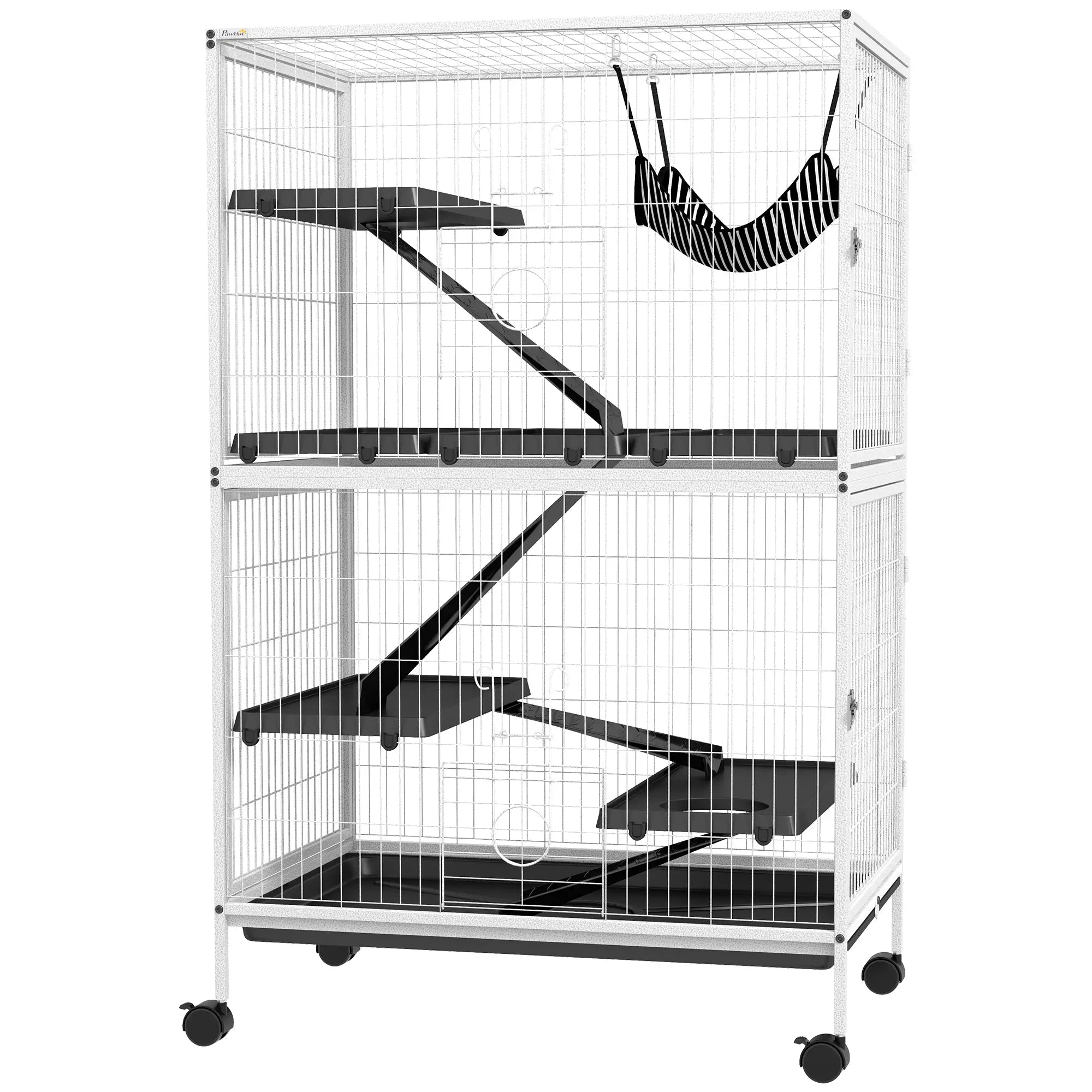 5-Tier Rolling Small Animal Cage, Guinea Pig Ferret Cage, Light Grey Houses & Habitats Black and Grey at Gallery Canada