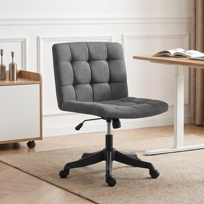 Linen Desk Chair, Rocking Swivel, Dark Grey Task Chairs at Gallery Canada