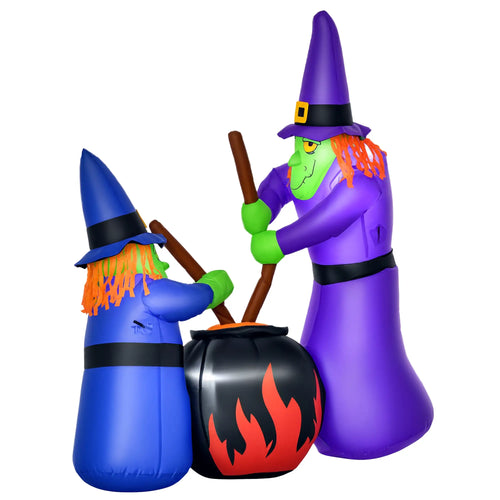 5.5ft Inflatable Halloween Witch, Potions Decoration, LED, Indoor Outdoor