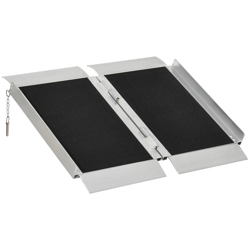 2' Portable Wheelchair Ramp, Aluminum, Single-Fold, Scooter Handle