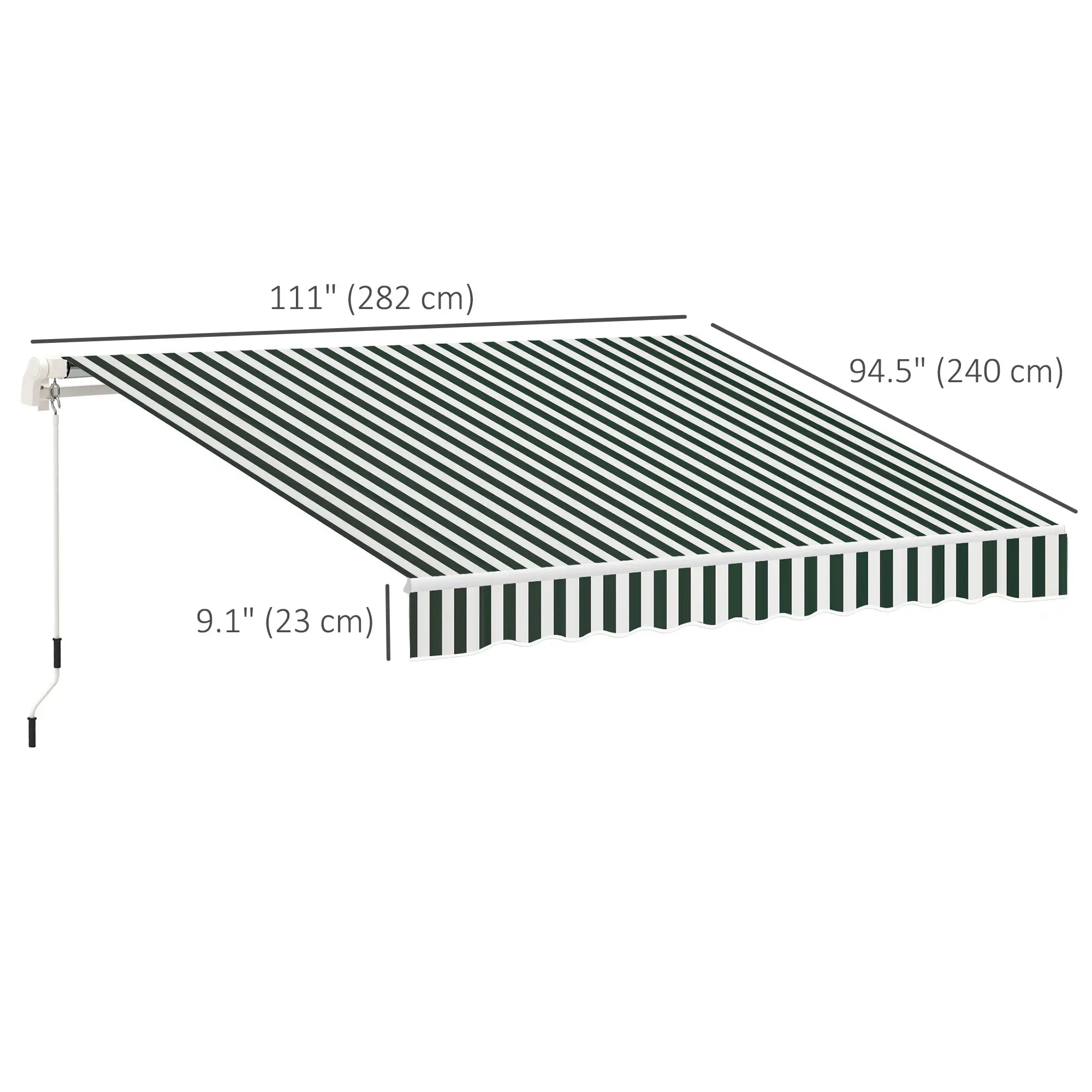 Retractable Awning Fabric Replacement, 10' x 8' Green White, Green Awning Fabric Replacement at Gallery Canada