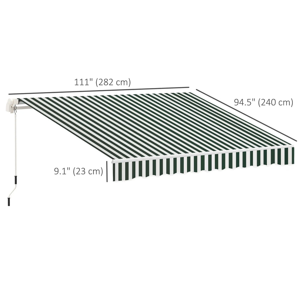 Retractable Awning Fabric Replacement, 10' x 8' Green White, Green Awning Fabric Replacement at Gallery Canada